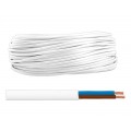 Elektros kabelis 2x0.5mm² OMYp daugiagyslis, apvalus, baltas (white)